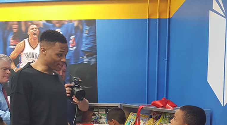 Russell Westbrook puts up big numbers for education with his 19th elementary reading room