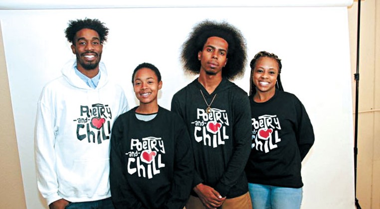 Gregory II center right has worked with a dedicated staff of volunteers to grow the popularity of his Poetry and Chill spoken word and music showcase. | Photo provided