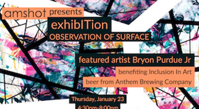 Amshot's exhibITion art opening featuring Bryon Perdue Jr