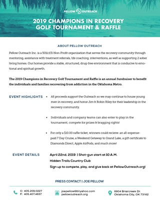2019 Champions in Recovery Golf Tournament & Raffle