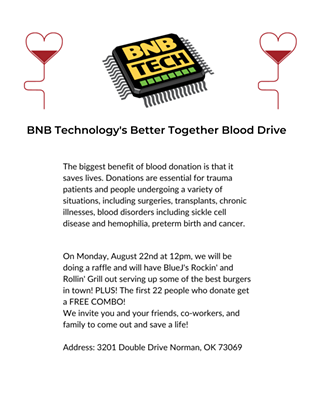 BNB Technology's Better Together Blood Drive