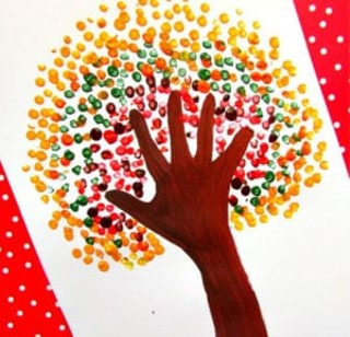 Fall Break Drop-In Activities: Fall Tree Finger Painting