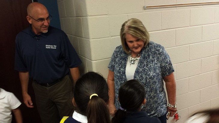New superintendent joins students on first day of school