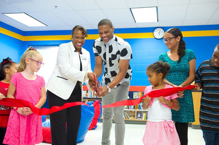 Thunder superstar Westbrook opens reading room at local school