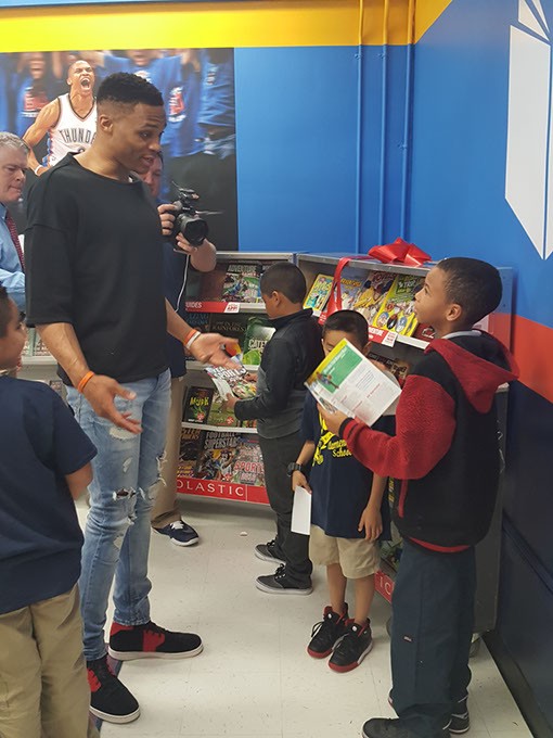 Russell Westbrook puts up big numbers for education with his 19th elementary reading room