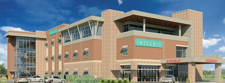 An artist&#146;s rendering shows Integris Community Hospital at its proposed location at 3391 S. Interstate 35 Service Road in Moore. (Image Integris / provided)