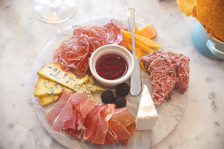 Le Loup plate features three cheeses and three types of charcuterie. | Photo Jacob Threadgill