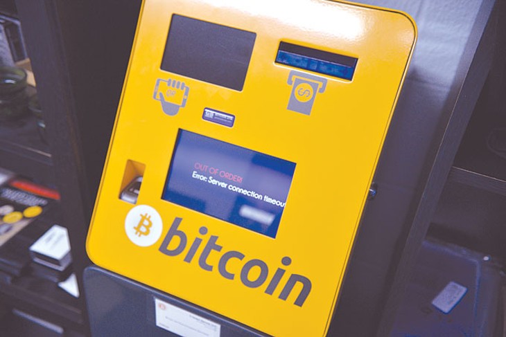 A bitcoin vending machine installed by L&#146;Argent Services at Coin and Gold Exchange at 7714 N. May Photo Jacob Threadgill